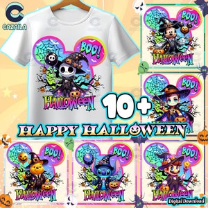 12 Diseños Dibujos Animados Halloween Png, Cabeza de Ratón Png, Plantilla de Camisa de Halloween Png, Dibujos Animados Divertidos Png, Calabaza Png, Formato Png, Descarga Digital