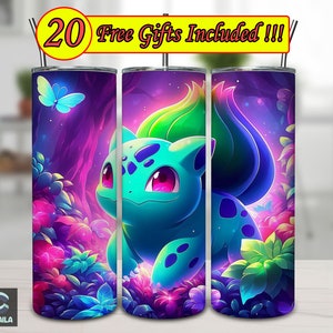 PKM Cartoon 20 Unzen Skinny Tumbler Sublimationsentwürfe, Anime Cute für gerade / konische Tumbler Wrap Png, Instant Digital Dowload