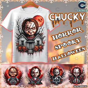 5 Designs Horror Character Png Bundle, Halloween Horror Png Bundle, Blood Moon Png, Horror Movies Png, Halloween Png, Digital Download