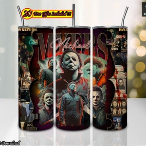 Horror Character Png, 20 oz Skinny Tumbler Png, Sublimation Designs PNG, Horror Movies Png, Horror Tumbler Template Png, Digital Download