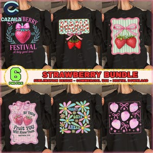Strawberry PNG Bundle, Mama Strawberry Png, Strawberry Festival Png, Fruit Png, Checkered Png, Coquette Bow, Commercial Use, Digital File