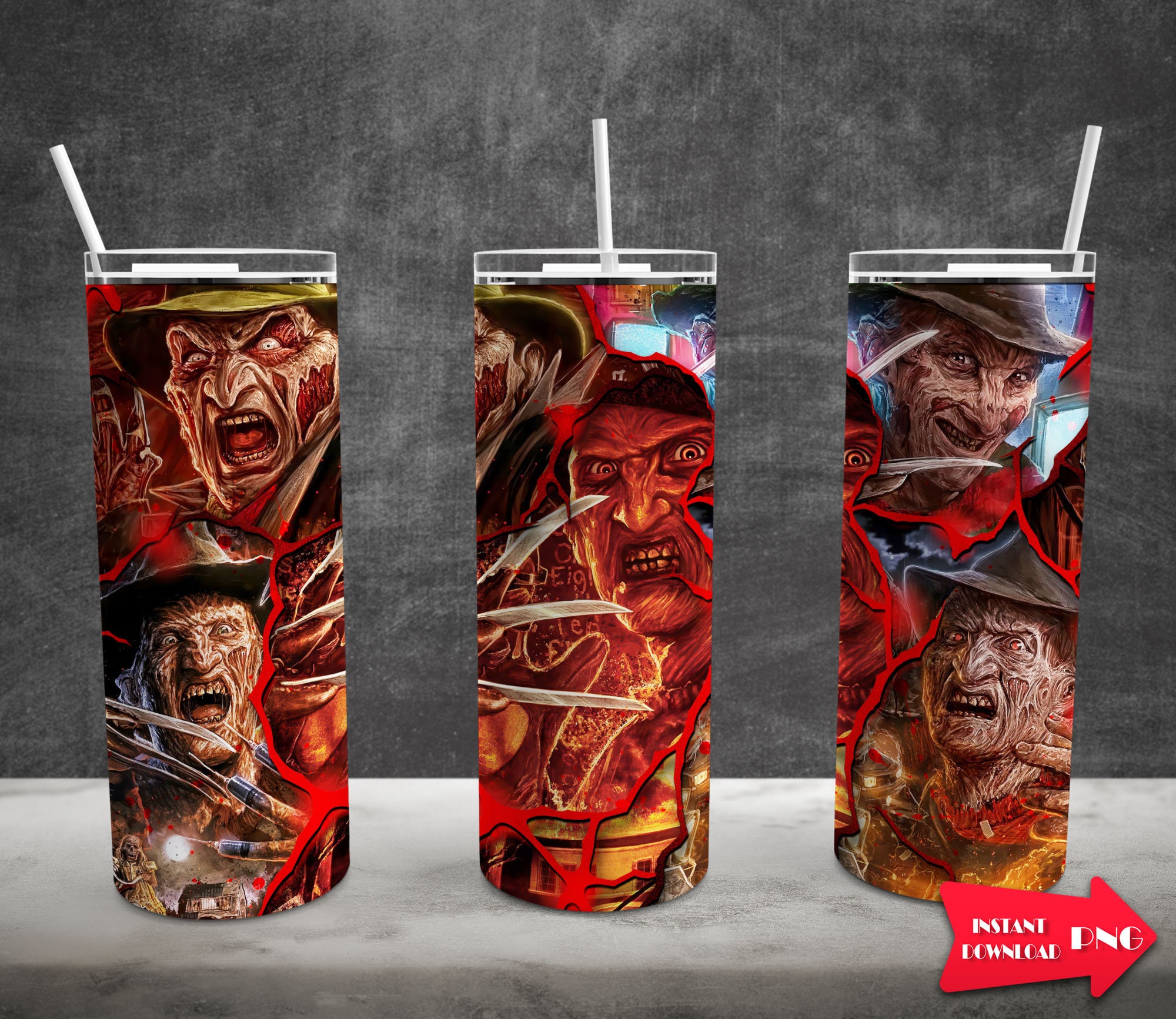 HORROR FREDDY NEWSPAPER Split Tumbler/ Horror/halloween/ 