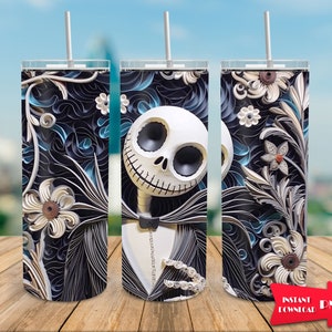 3D Movies Cartoon Flowers 20 oz Skinny Tumbler Sublimation Design, Straight And Tapered Tumbler Wrap, Instant Digital Download PNG