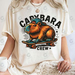 Retro Capybara PNG, Capybara Crew Png, Funny Animal Shirt Design, Funny Capybara Clipart Png, Commercial Use, Digital Download
