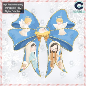 Jesus Christmas Coquette Bow Png, Christian Christmas Png, Baby Jesus Png, Bible Verse Png, Nativity Scene Png, Cute Christmas Png, Glitter