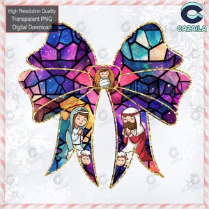 Jesus Christmas Coquette Bow Png, Christian Christmas Png, Baby Jesus Png, Bible Verse Png, Nativity Scene Png, Cute Christmas Png, Glitter