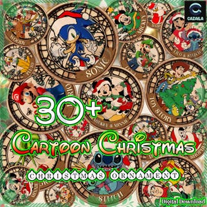31 Designs Christmas Round Ornament Png Bundle, Cartoon Character, Funny Christmas, Christmas Gifts, Trendy Christmas Ornament, Digital File