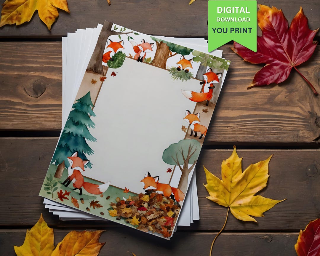 Woodland Fox Writing Paper | Autumn Stationery for Kids (printable PDF ...