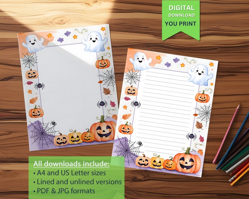 Fun Halloween-themed Printable Writing Paper for Kids – Spooky and Cute ...