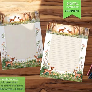 Cancelleria a tema Peaceful Meadow per bambini - Lettere, inviti e articoli per la scrittura creativa