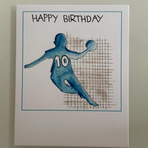 Polaroid Geburtstagskarte, Hochwertige Geburtstagskarte, Happy Birthday Karte, Geburtstagskarte, Handlettering - Motiv Handball