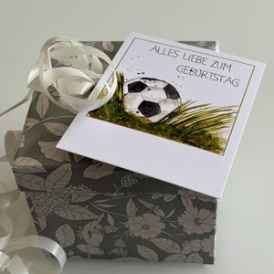 Polaroid Geburtstagskarte, Hochwertige Geburtstagskarte, Happy Birthday Karte, Geburtstagskarte, Handlettering - Motiv Fußball