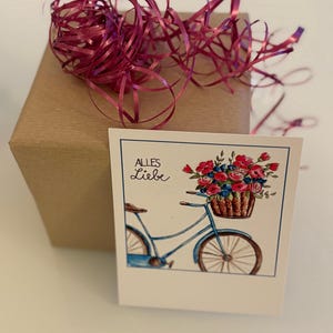 Polaroid Geburtstagskarte, Hochwertige Geburtstagskarte, Happy Birthday Karte, Geburtstagskarte, Handlettering - Motiv Fahrrad