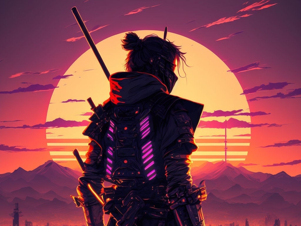 A Hard Rain  Cyberpunk aesthetic, Samurai wallpaper, Cyberpunk art