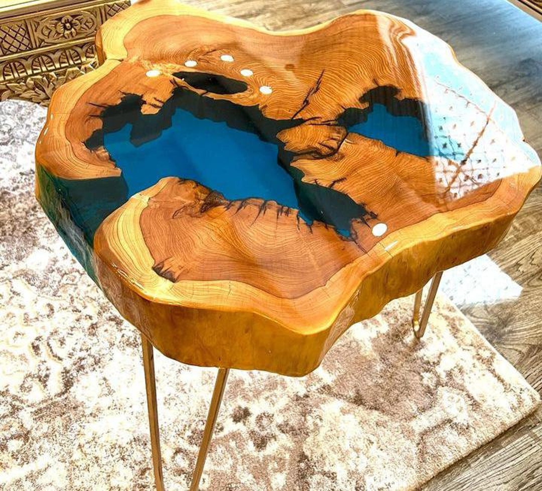 Natureinspired Resin Art Coffee Table Handmade and Customizable to Fit Your Home Decor by Home