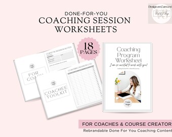 Coaching Session Worksheets | Coach Form Client Form|Editable Brandable Coaching Toolkit Worksheet Templete Client Session Action Plan Notes