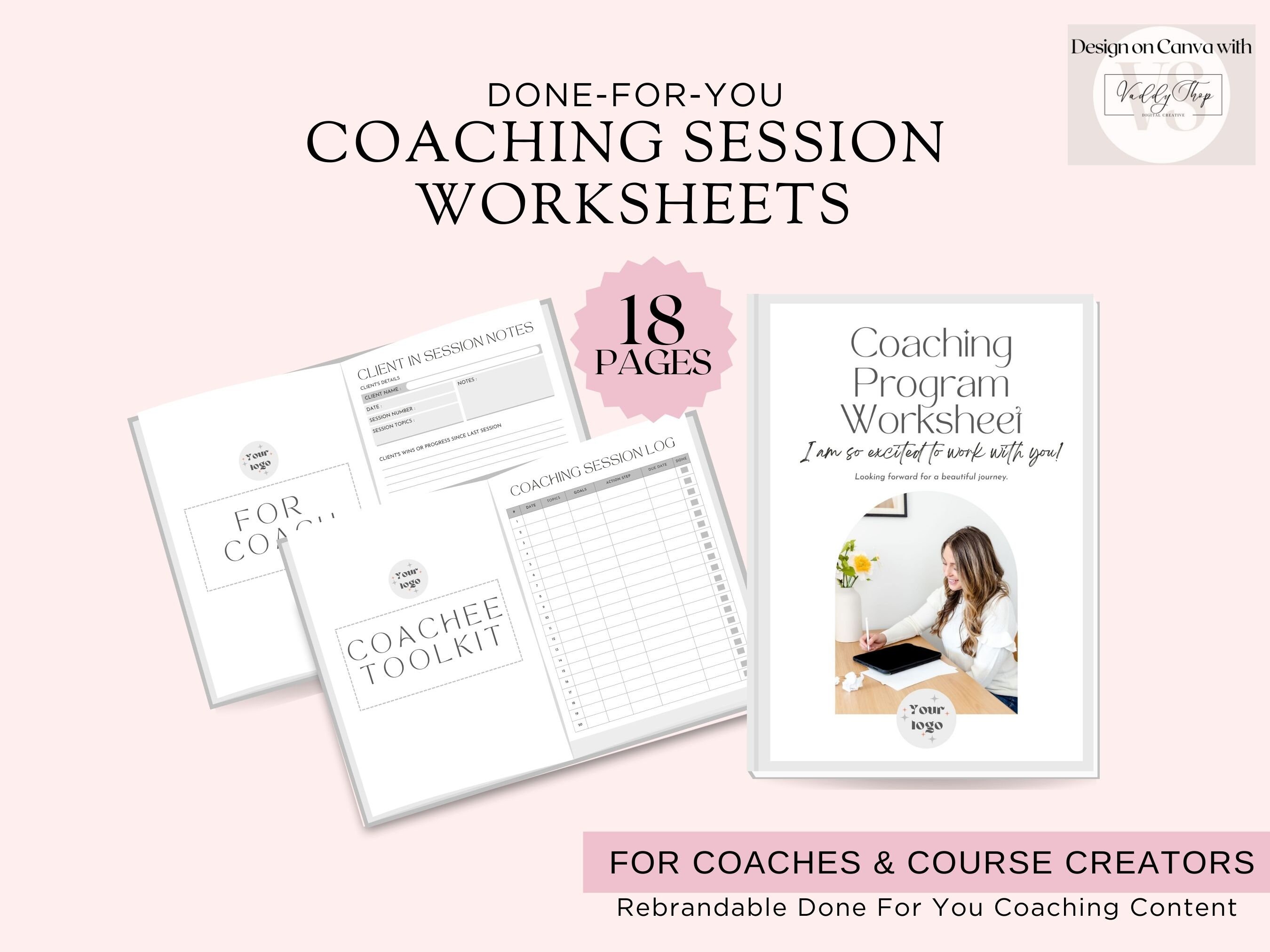 Coaching Session Worksheets | Coach Form Client Form|editable Brandable ...