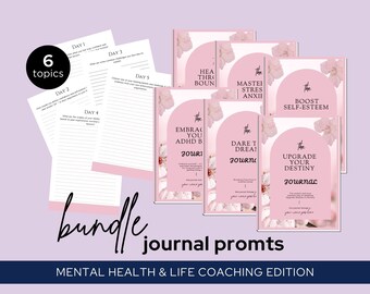 Mental Health and Life Coaching Journal Bundle | Done For You Course Editable Coaching Toolkit Worksheet Template Journal Client SessionPlan