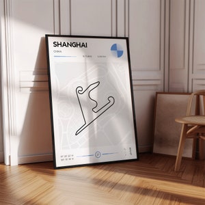 Shanghai Grandprix Poster - Minimalistische Rennstrecken Kunst - Moderne Dekoration