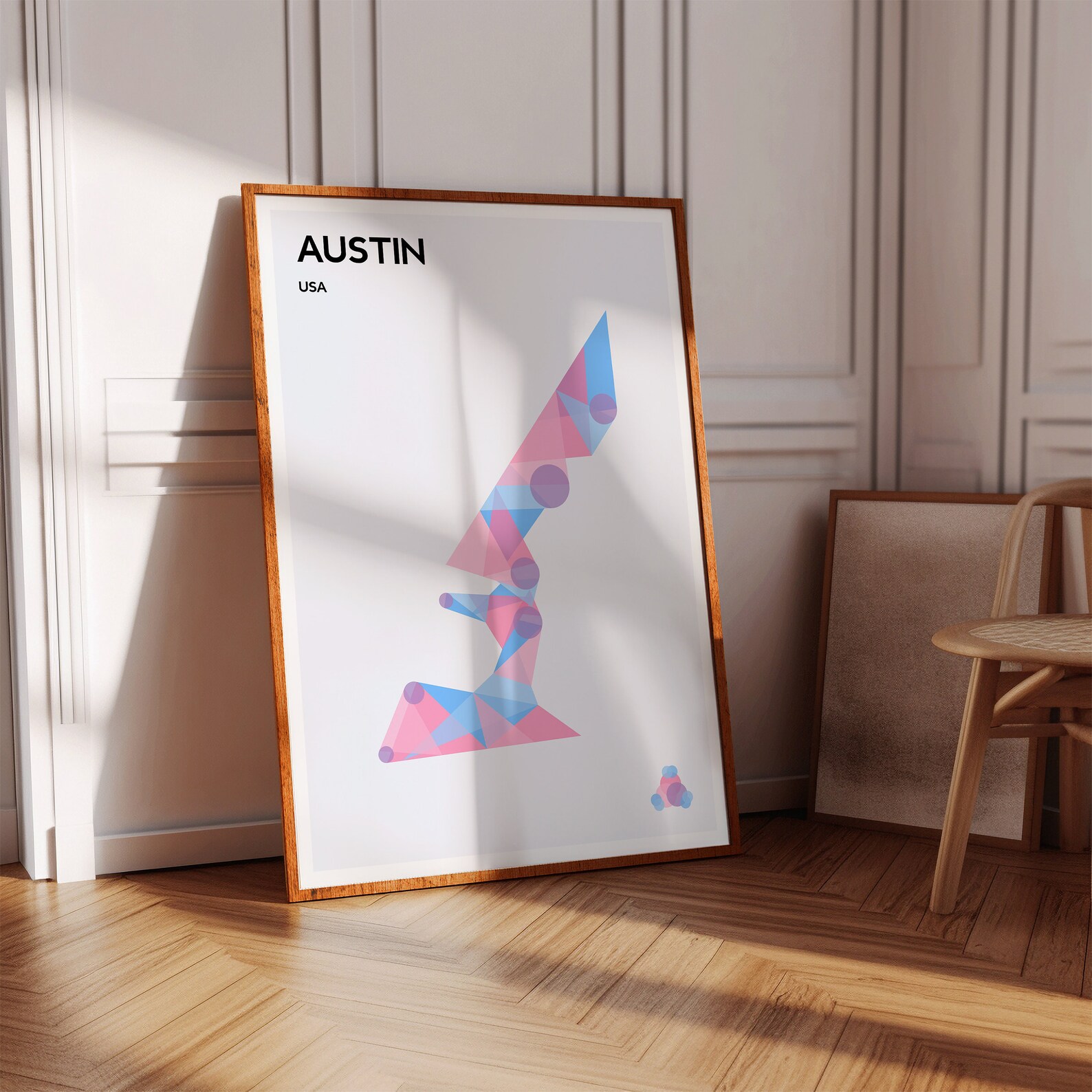 Austin Racetrack Poster Geometric Shapes &amp; Vibrant Colors Modern Graphic Track Map Print Gifts ...