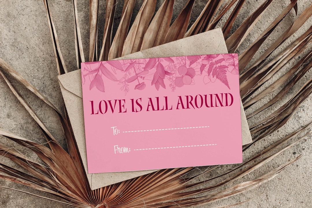 Printable Valentine's Day Note Card Digital Template Printable - Etsy