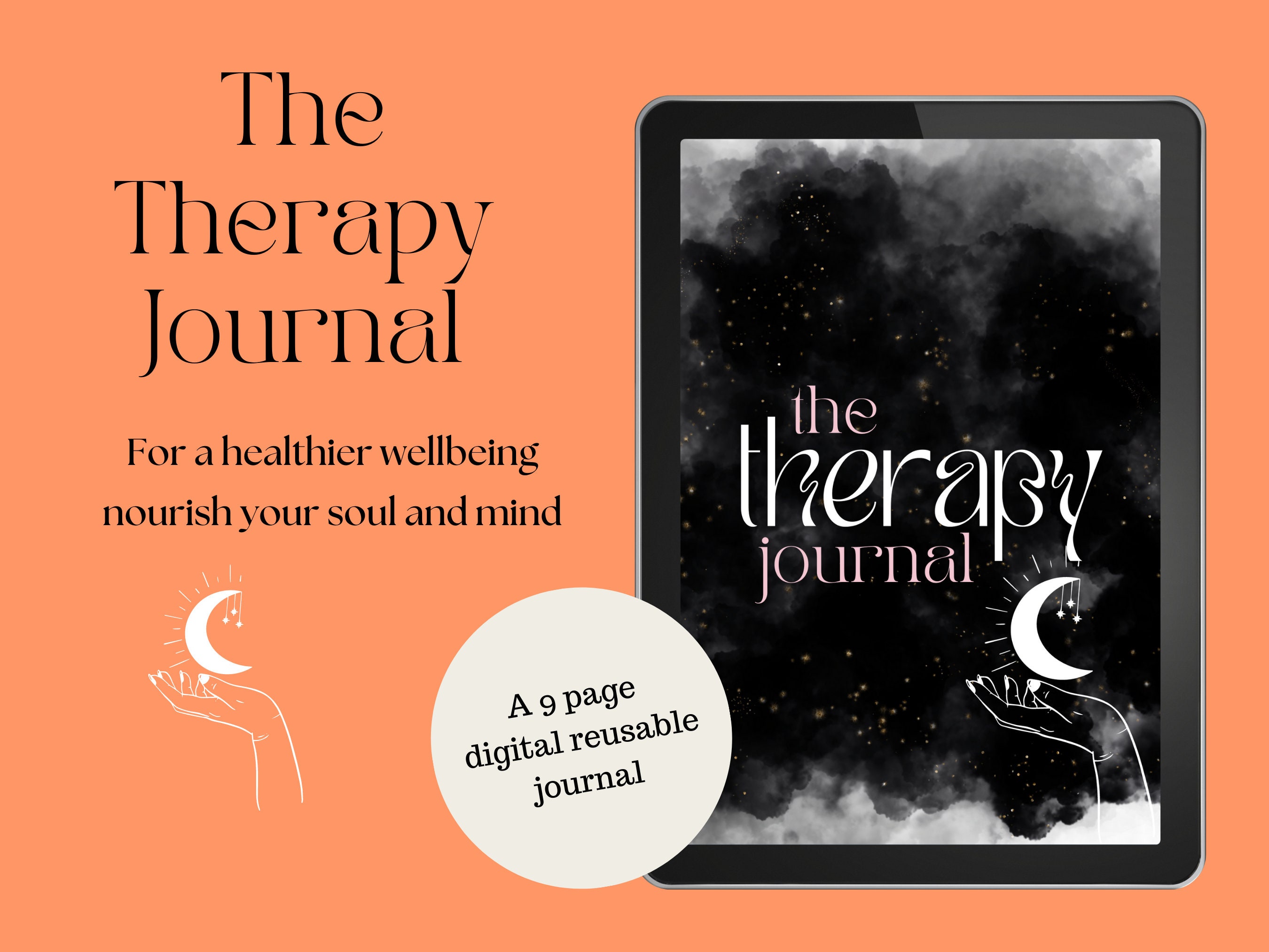 The Therapy Journal // Mental health journal, Wellness journal, Journal prompts, Self care Journal