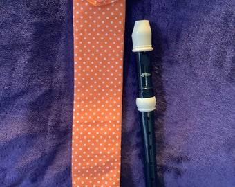 Recorder case bag Orange Polka Dot