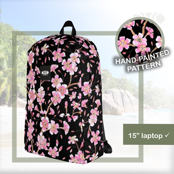 Sakura Spring Laptop Backpack Floral Laptop Backpack With Cherry