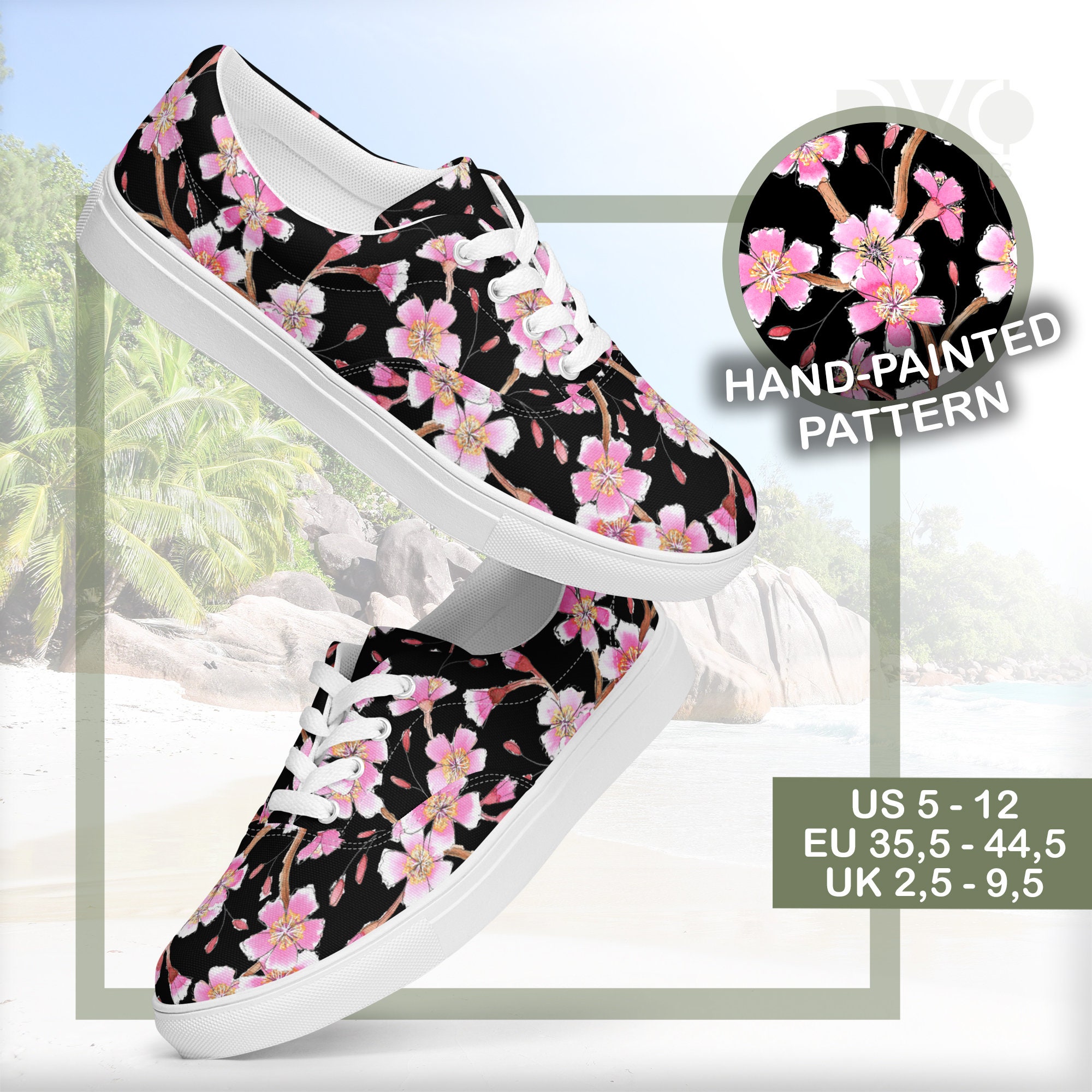 Sakura Spring Lace up Canvas Shoes Sizes US 5 12 EU 35 5 44 5