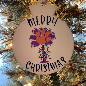 Clemson Christmas Ornament, Football Fan Gift
