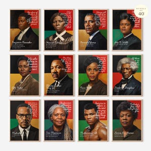 40+ Black History Month Inspirational Quotes Classroom & Library Posters, Famous Afro American Icons Bulletin Board Decor, Digital Download