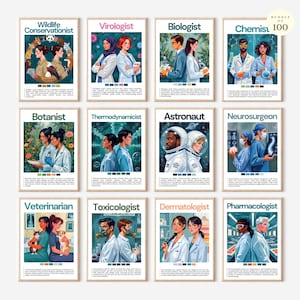 100 Science Career Posters | Science Classroom Decor, Homeschool Prints, Bulletin Board Digital Download