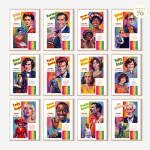 70 poster del mese dell'orgoglio, icone LGBT, bacheca con storia LGBTQIA+, arte murale, citazioni queer, decorazioni per aule stampabili inclusive SOGIE