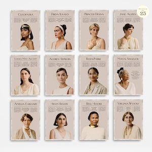 25 Women&#39;s History Month Posters Inspirational Changemakers Set Digital Download Bulletin Bundle, Classroom Decor Feminist Art Iconic Quotes
