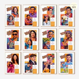 80 Hispanic Heritage Month Posters, History Classroom Quotes Bulletin Board Kit Digital Download