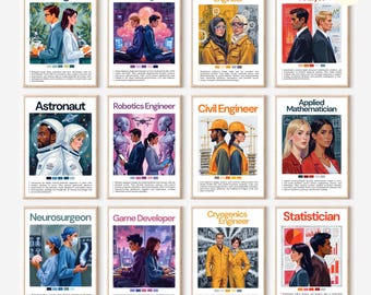 250+ STEM Career, Profession & Job Posters | Printable Science, Technology, Engineering, Math Classroom Decor Digital Download