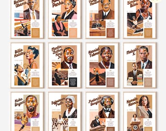 85 Black History Month Posters, Famous Quotes of Afro American & African Heritage Icons for Bulletin Board Classroom Decor, Digital Download