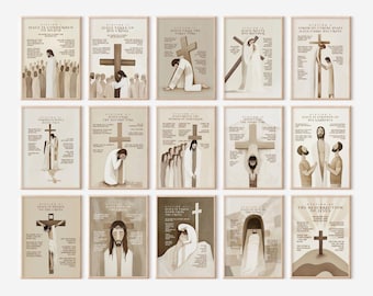 THE STATIONS of the CROSS 8x10 Catholic Picture Print From Italy - Etsy ...