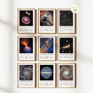 NASA James Webb Telescope 2022 Images Set of 13 Deep Field Digital Art, First Printable Posters | JWST Space Science Classroom Bulletin