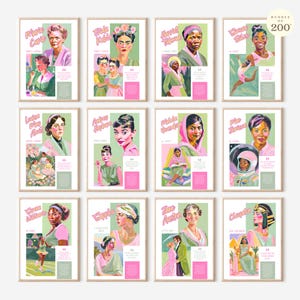 女性史月間ポスター200枚（デジタルダウンロード）｜女性を象徴する教室の装飾とエンパワーメントの名言