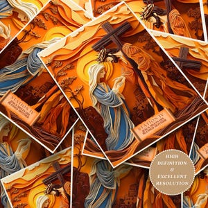 14 Stations of the Cross Printable Wall Art & Card for Lent Easter, Jesus Holy Week Posters, Bible Prints, Catholic Digital Download