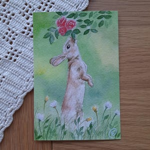 Kunstdruck / Druck / Postkarte / Kunstdruck / Tierillustration / Süßer Hase