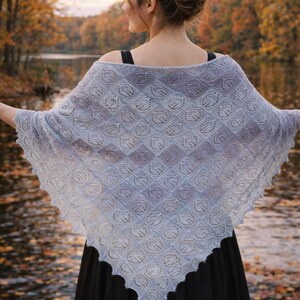 Knit Shawl and Wrap, Blue Lace,  Knit Wedding Shawl, Knit  patchwork shawl ,papillon shawl,gift for her