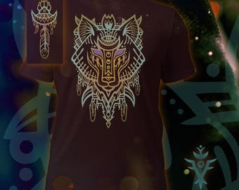 Wolf Spirit T-Shirt – Shamanic Soul, Wild Tribal Energy Double Sided Design