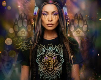 Wolf Spirit T-Shirt – Totem Animal, Shamanic Ally, Mystic Tribal Design