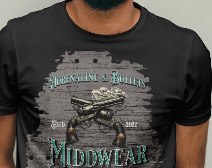 Featured listing image: Adrenaline & Bullets by MIDDWEAR Unisex Softstyle T-Shirt