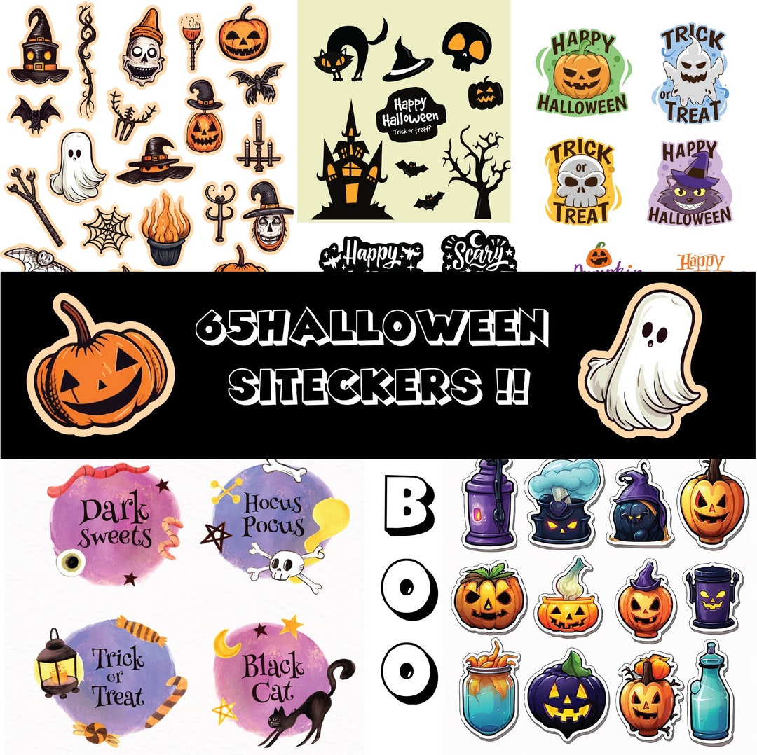 65 Spooktacular Halloween Stickers: Get in the Spirit - Etsy