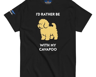 Ik zou liever bij mijn Cavapoo-T-shirt zijn – grappig Cavapoo-hondenliefhebbercadeau, schattig Cavapoo-T-shirt voor hondenbezitters en ouders van huisdieren