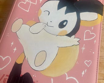 Emolga full art inspired Pokemon card binder. 9 pocket 360 card capacity