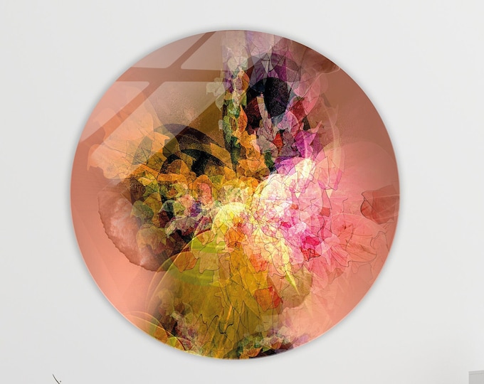 Featured listing image: LIMITED EDITION | Abstract wall art | polygon | square | round | Abstract blue plexiglass painting | Pink design | WallArt.